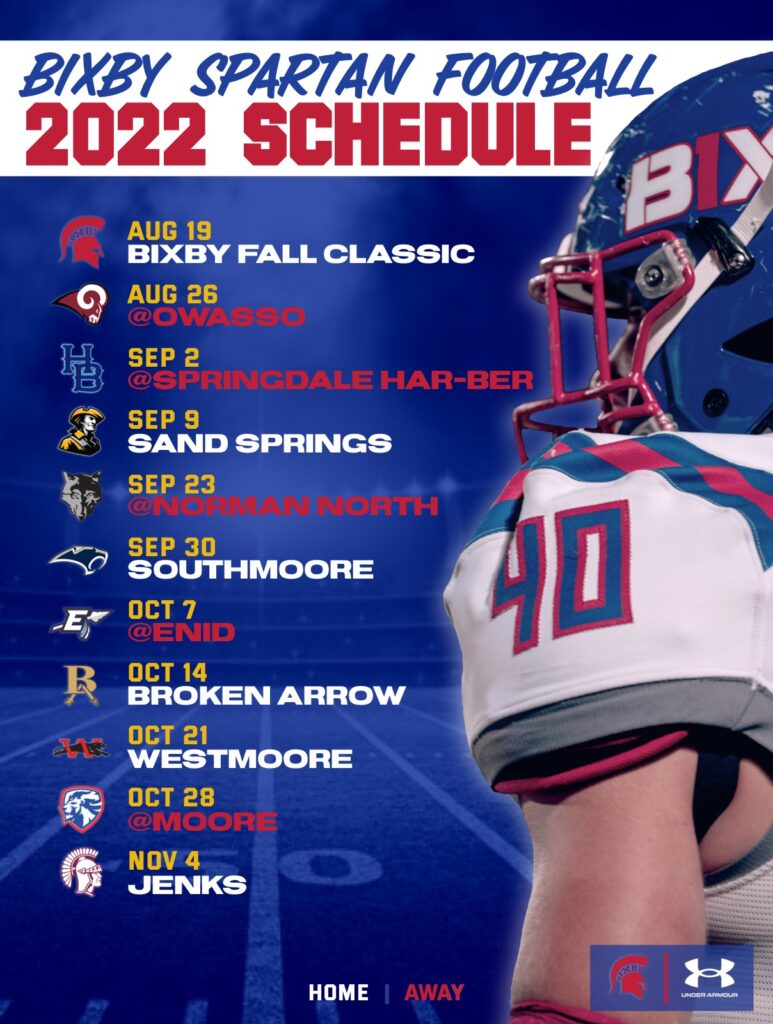 Spartan Football Schedule 2022 2022 Bixby Spartan Football Schedule Released – Bixby High School Athletics